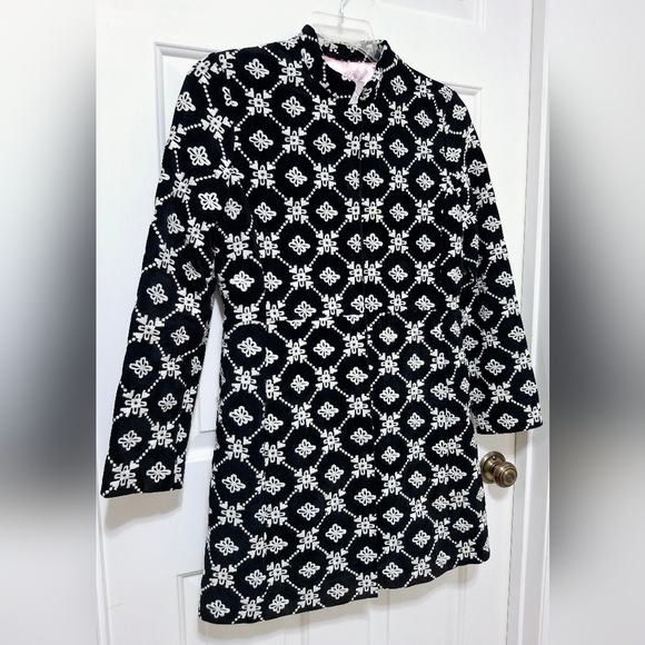 Anthropologie Jackets & Blazers - Anthropologie Wendy Hil Black Suede Embroidered Tunic Length Coat Size Small